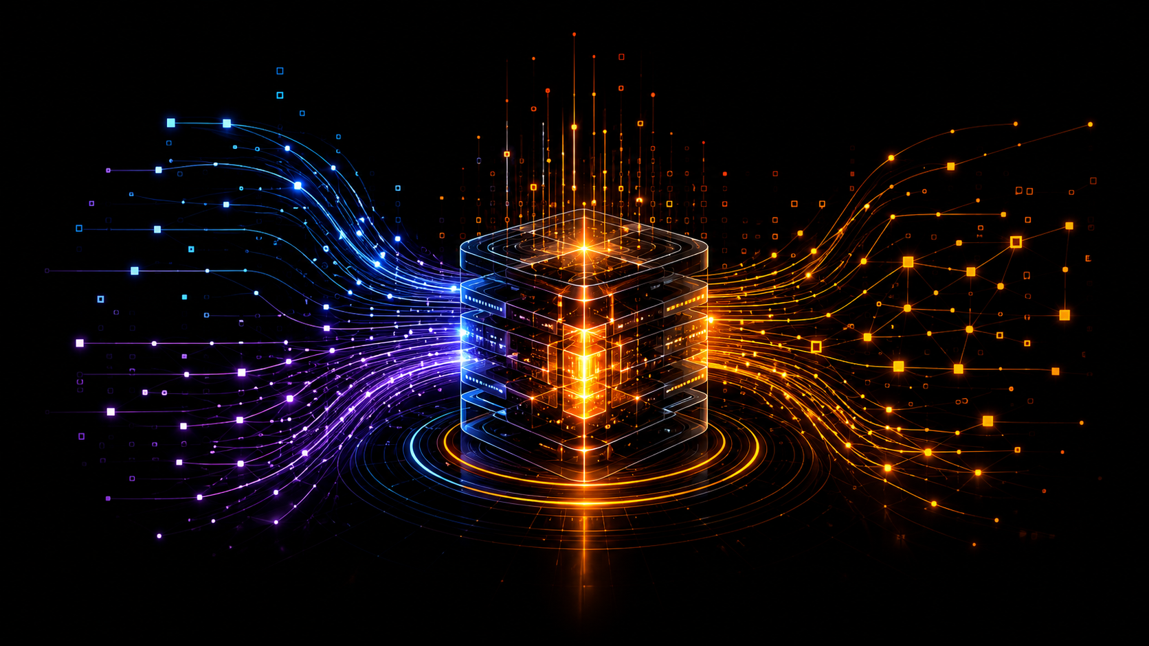 Multimodal signals flowing into a model core and emerging as decisions