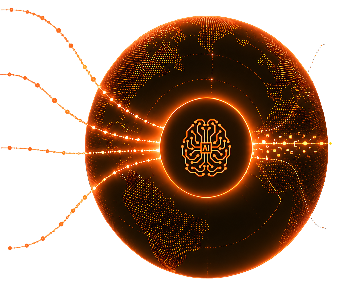 AI global data network globe